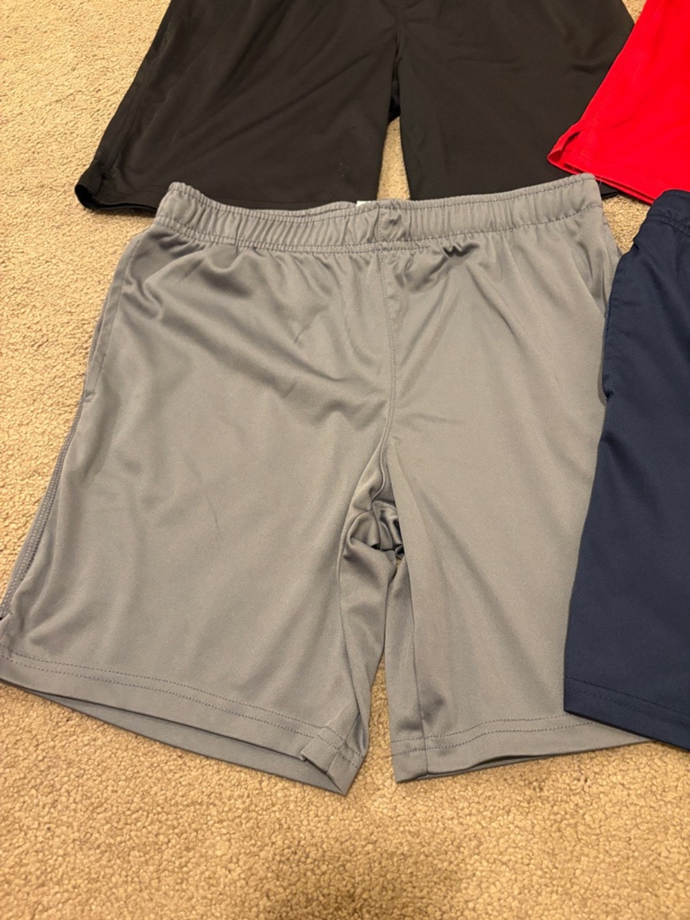 Boys husky Athletic Shorts - Black, Red, Gray, Navy - Picture 4 of 9